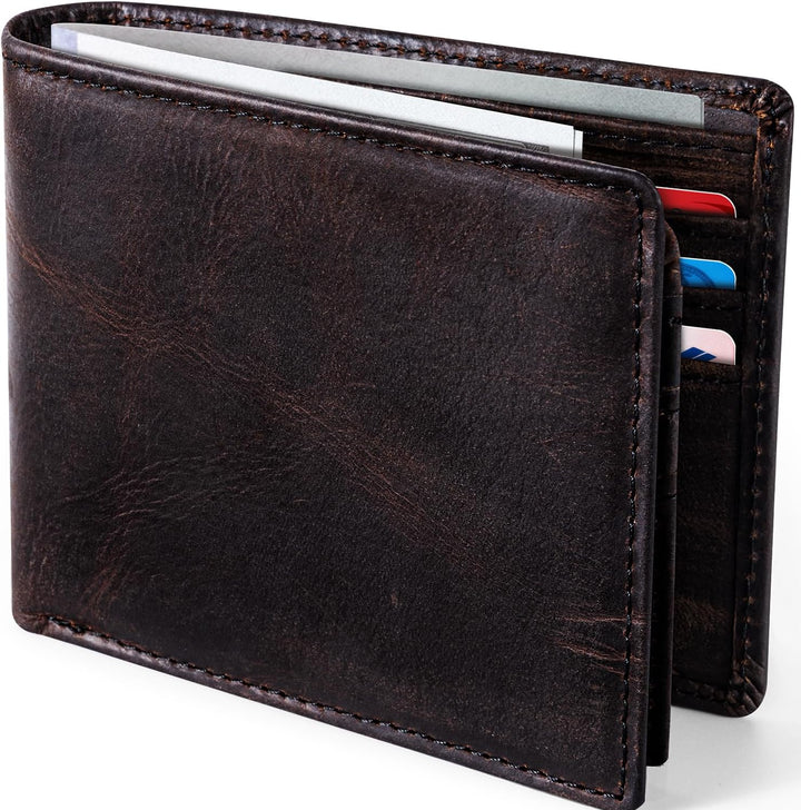 GSOIAX Top Cartera de cuero de grano genuino de calidad prémium Cra...
