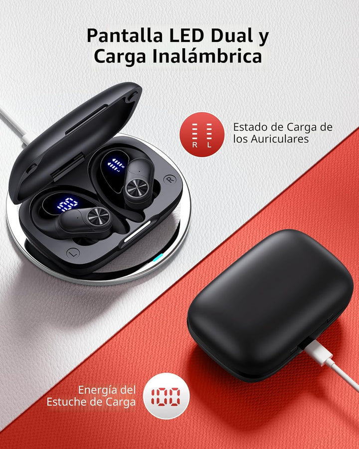 PocBuds Auriculares Bluetooth Auriculares Inalámbricos 80hrs Tiempo...