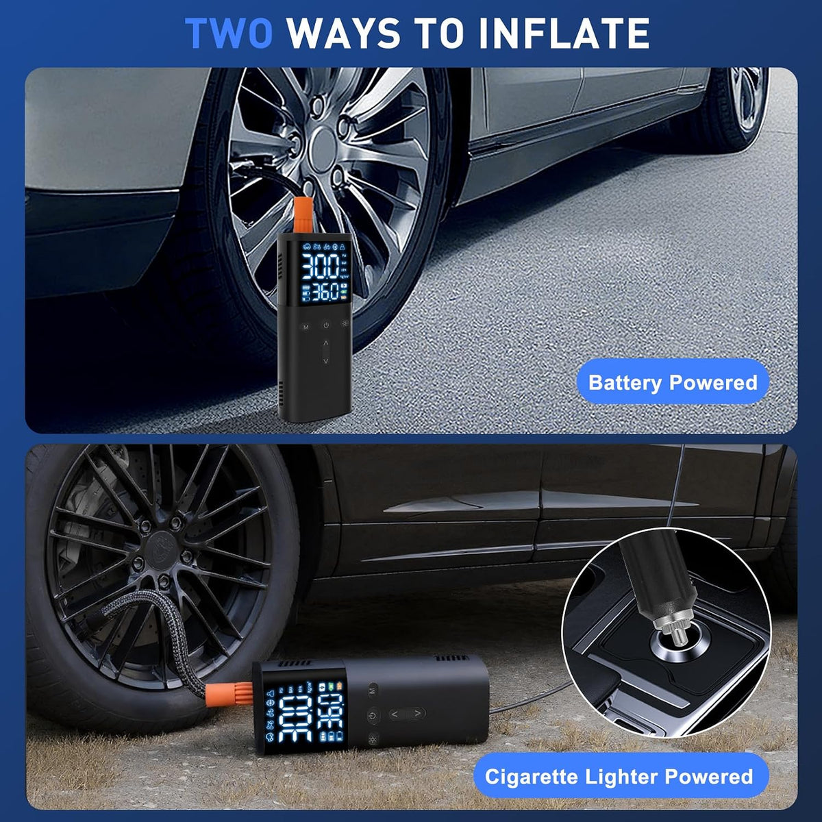 Inflador de neumáticos inalámbrico de 10000 mAh, compresor de aire...