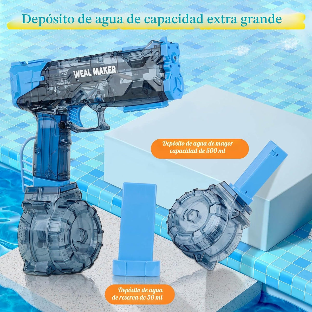 Pistolas de agua Pycoal para adultos, pistola de agua eléctrica para fiesta de verano en la playa