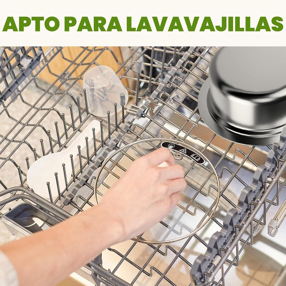Olla arrocera sin cocer de 3 tazas, pequeña, de acero inoxidable, olla interior no tóxica, multifunción con un solo toque para arroz, salteado/yogur, apta para lavavajillas, tamaño de 1 a 3 personas, color plateado