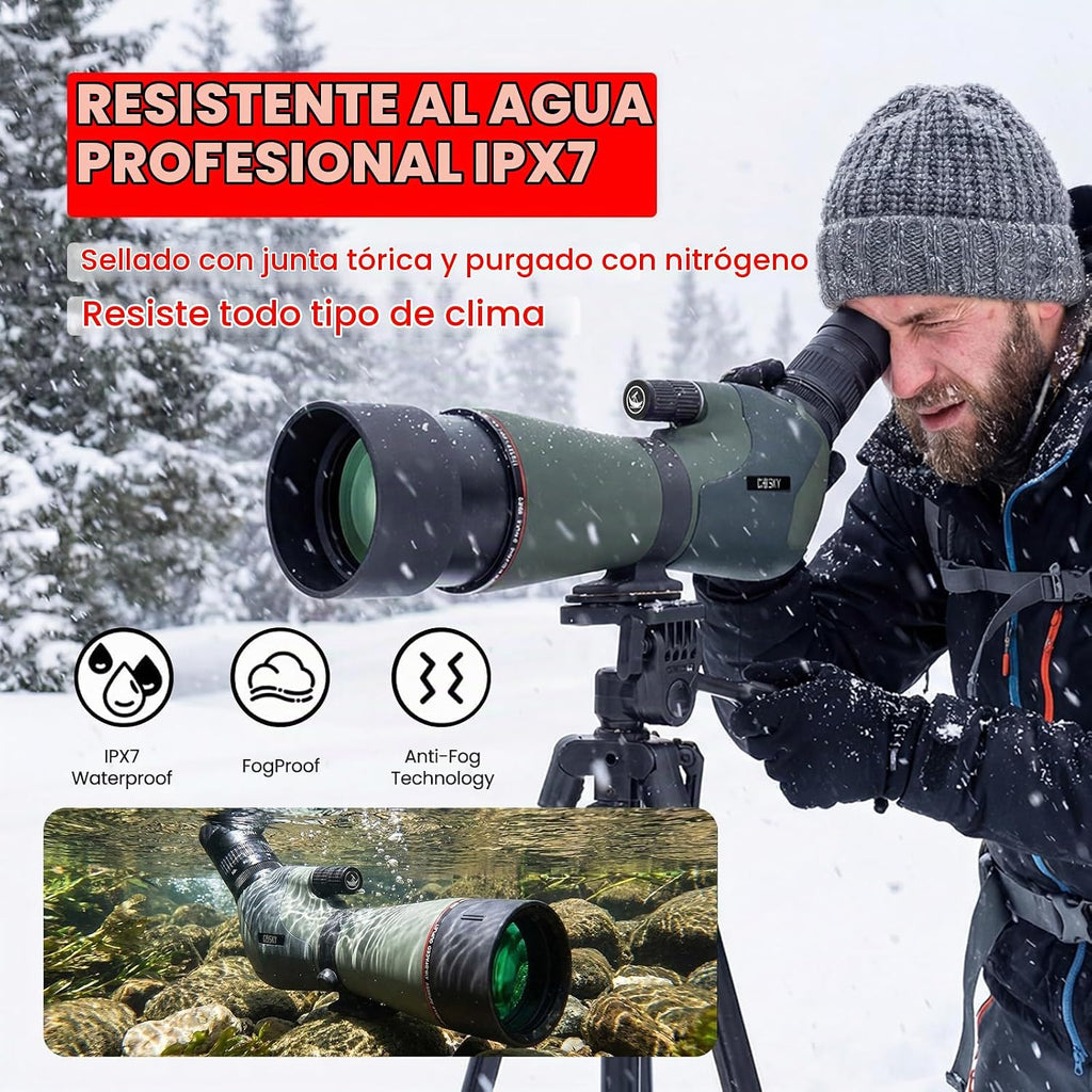 Gosky Elite HD Spotting Scope 20-60x80 con liberación sin contacto con