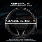 West Llama Funda para volante de piel de fibra de carbono con agarre antideslizante, diseño texturizado 3D, funda para volante de automóvil de 14.5-15 pulgadas, accesorio interior duradero (tamaño