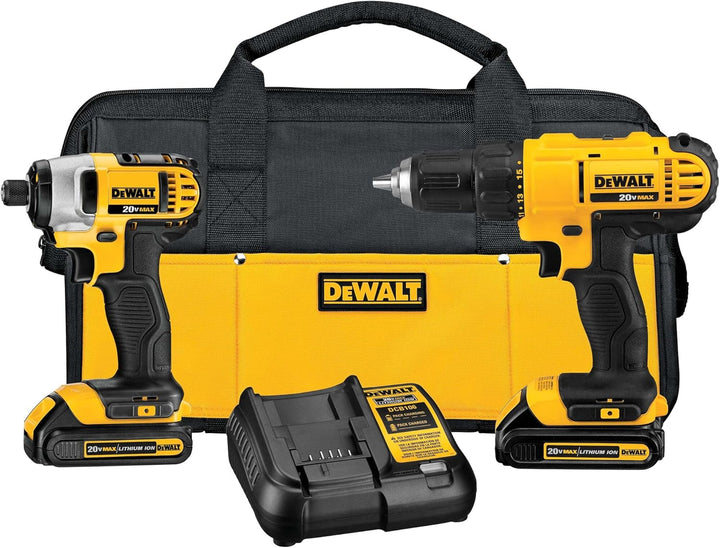 DEWALT Kit de combo de perforación inalámbrico de 20V MAX, 2-Herram...