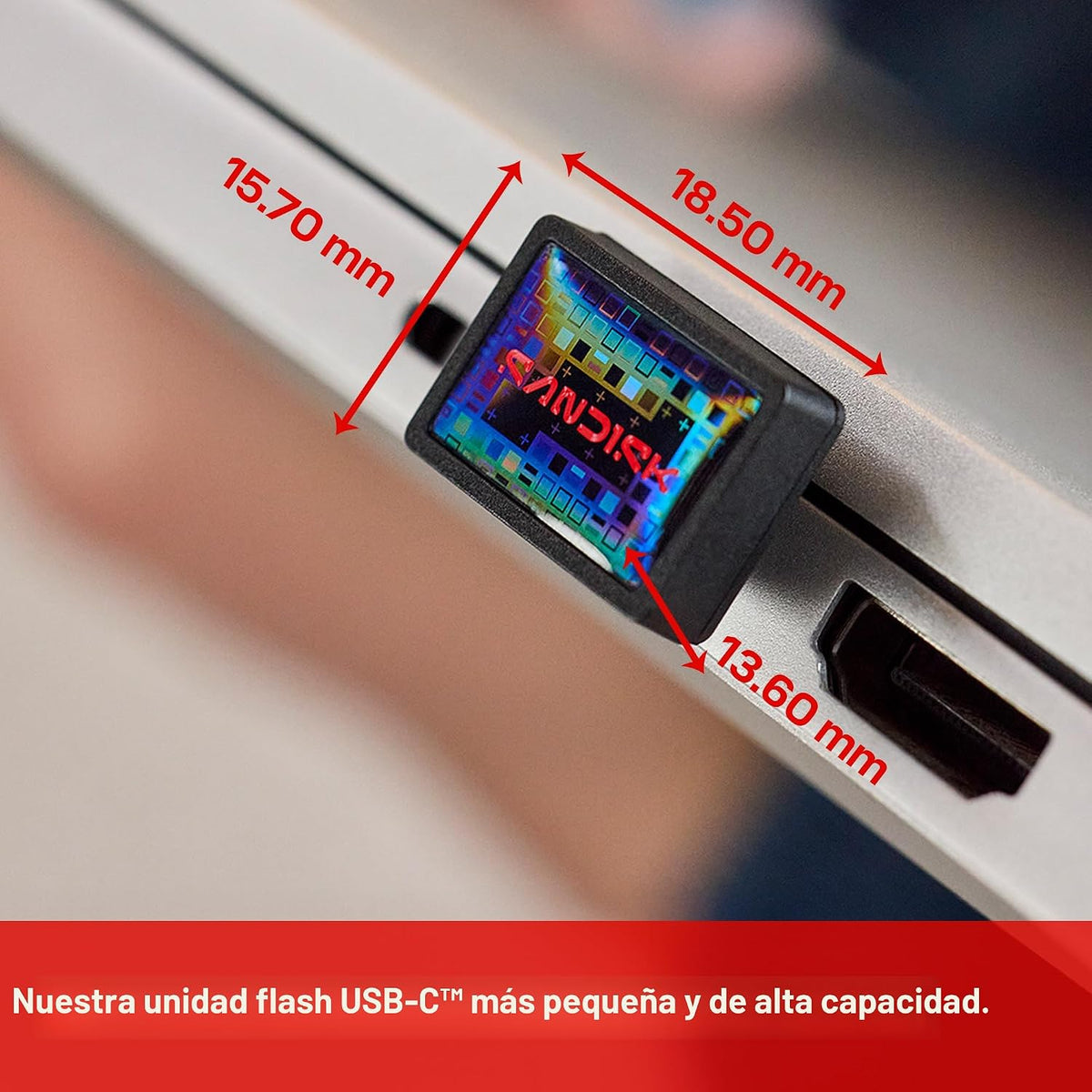 SANDISK Unidad flash USB-C de ajuste extremo de 256 GB, velocidades...