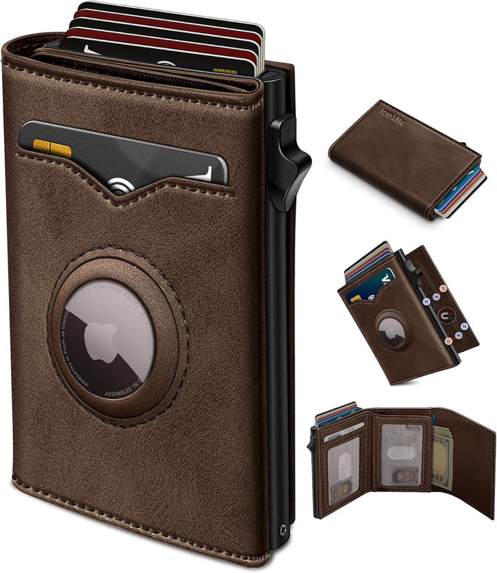 Cartera miyozi Airtag para hombre, con bolsillo para billetes, 2 ve...