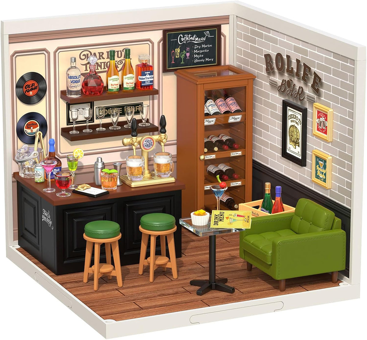 Rolife - Set de construcción de casa de plástico en miniatura de bricolaje con LED, juguetes de juego adecuados para figuras mini, juguetes de construcción, kit de diorama, regalos para adolescentes y