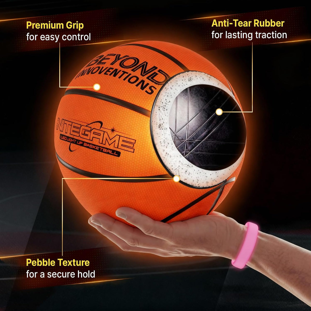 Baloncesto que brilla en la oscuridad talla 7 - Regalos iluminados para