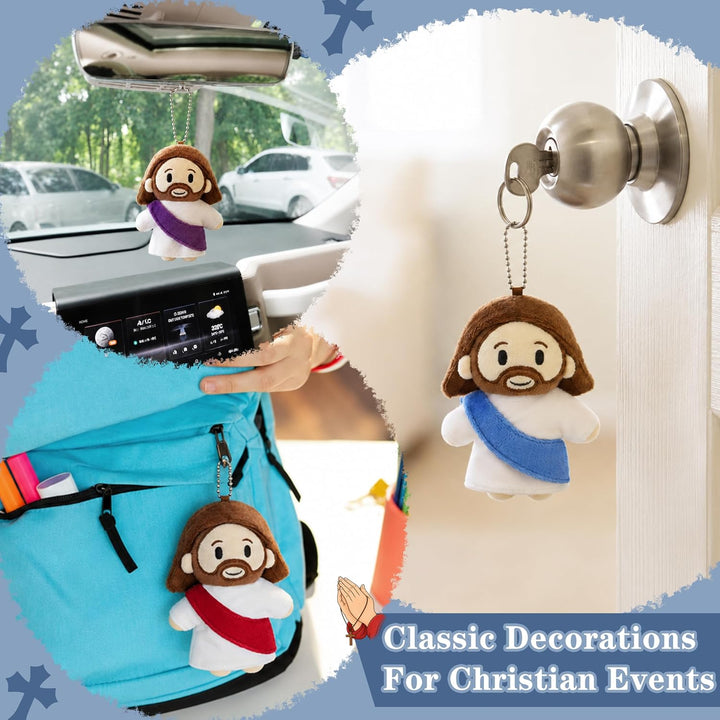 Tiralia Juego de 6 piezas de peluche de Jesús, decoraciones de igle...