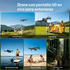 Dron con cámara, FPV Drone con control remoto de pantalla, dron motor sin escobillas para adultos principiantes y niños, 20 minutos de tiempo de vuelo con una tecla, plegable, fácil de volar, juguete