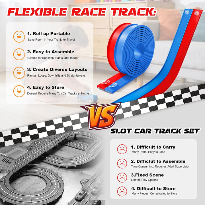 Juguetes flexibles de pista de carreras para niños, juego de inicia...
