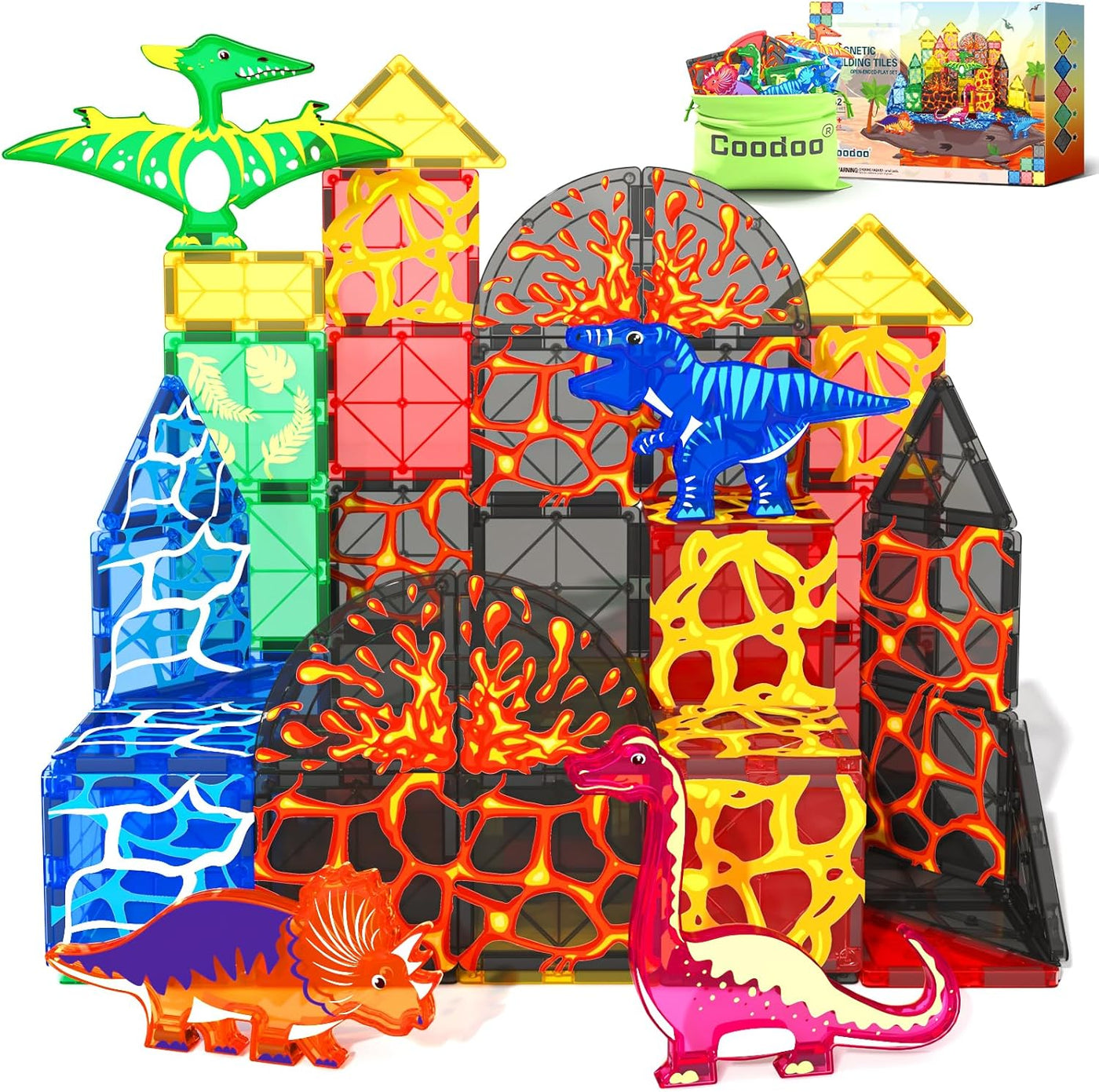 Juguetes de dinosaurio azulejos magnéticos juego del mundo
