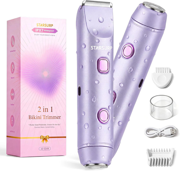 Recortadora de bikini para mujer, maquinilla de afeitar y afeitador...