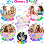 Paquete de 2 tableros de dibujo de luz LED recargables para niños