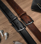 BULLIANT Cinturón para hombre, 2 unidades, cinturón de cuero, 7 agu...