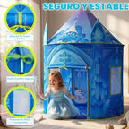 Tienda de campaña de princesa para niñas, juguete congelado, castillo de hielo, casa de juegos para interiores y exteriores, tienda de campaña imaginativa con bolsa de transporte, regalo perfecto de Pascua, cumpleaños y San Valentín para niñas de 2 a 8
