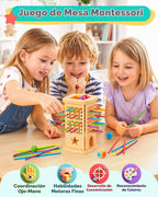 Montessori - Juego de mesa para niños de 4 a 6 años, juegos de bolas de
