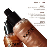 ICONIC LONDON Prep-Set-Glow | Hidratante + Fijador + Spray brillant...