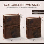 MOONSTER® - Cuaderno de papel rayado de cuero para escribir para mujeres y hombres, cuadernos grandes a rayas de 8 x 6 pulgadas, papel kraft con 400 páginas, papel rayado no recargable con rayas