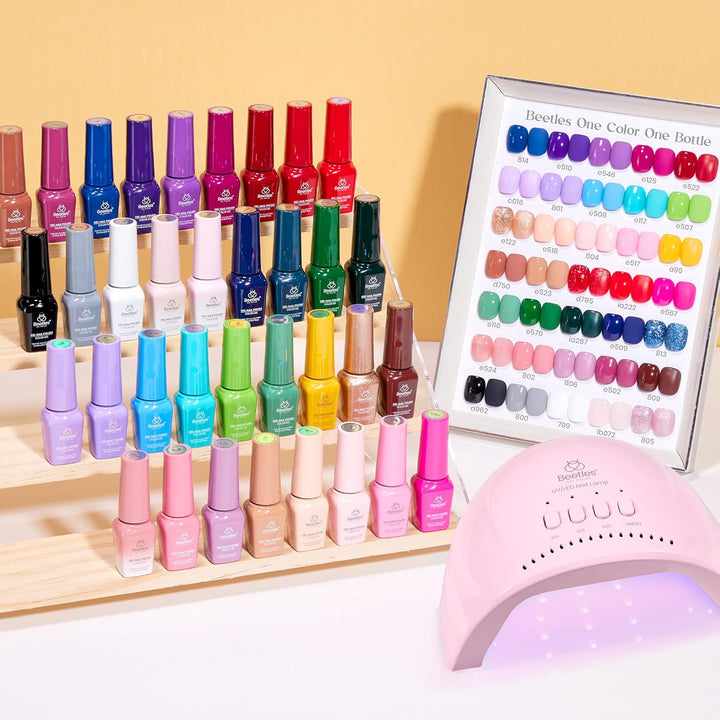 Beetles - Kit de esmalte de uñas de gel con luz UV \u2013 35 colore...