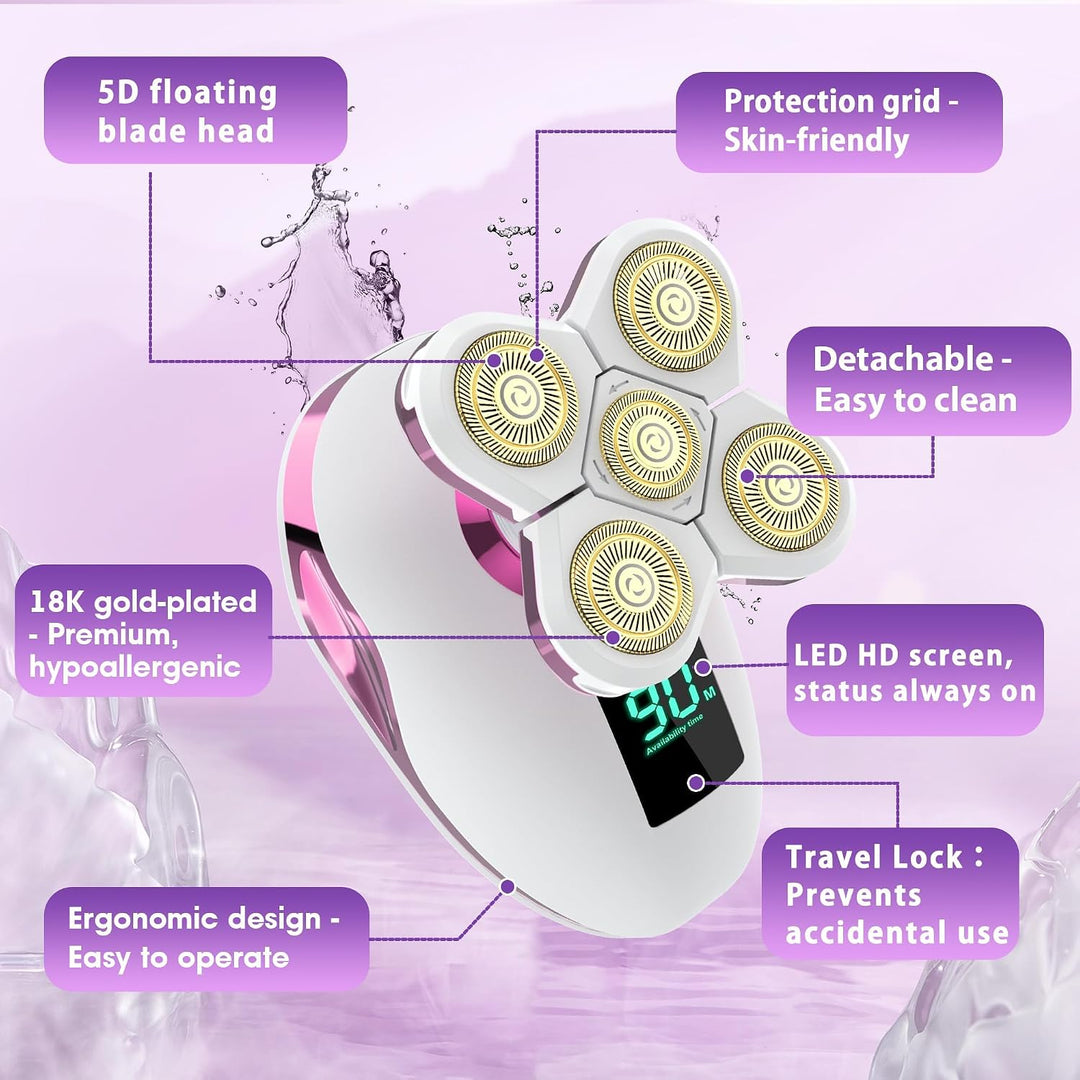 Maquinillas de afeitar eléctricas para mujer, resistente al agua y...
