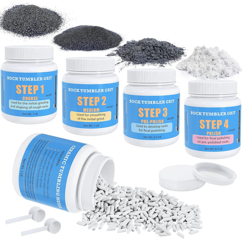 Kit K2 Rock Tumbler+ Kit de Abrasivos para Pulidora de Rocas 4 LB