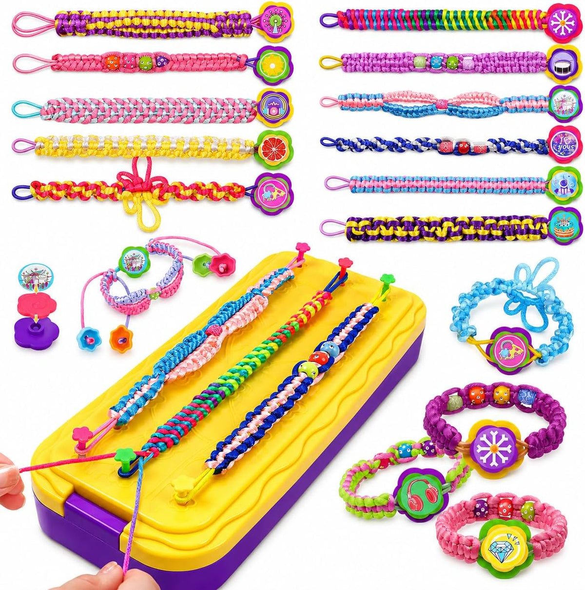 Arte y manualidades para niños de 8 a 12 años de edad, kit de fabricación de pulseras de amistad para niñas, las mejores ideas de regalos de cumpleaños para niñas de 7, 9, 10, 11 años, juego de