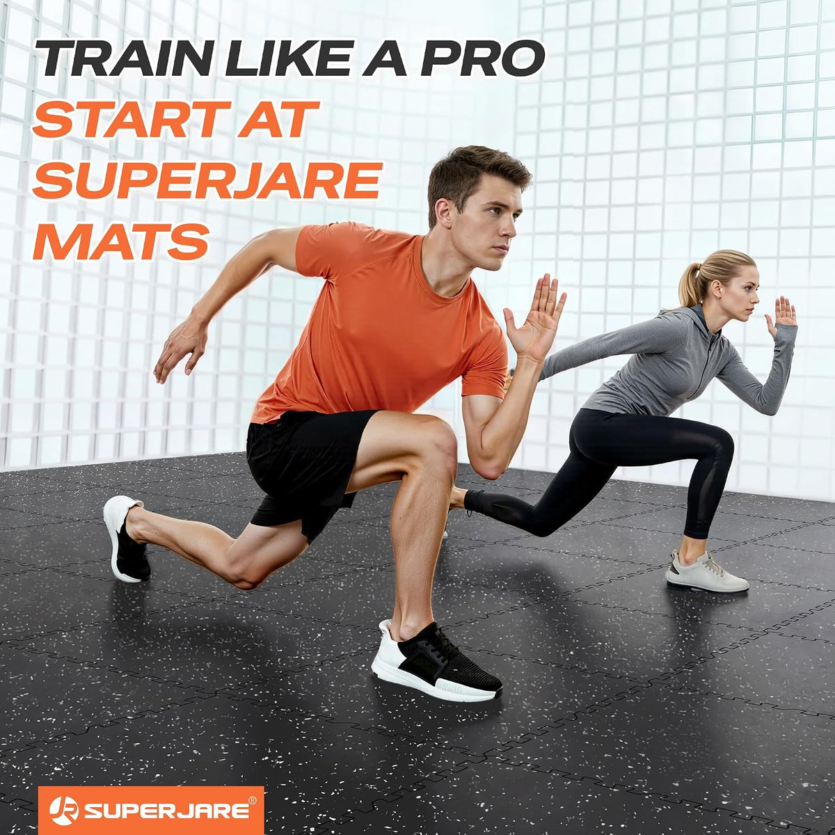 SUPERJARE Suelo de goma superior de goma de 0.56 pulgadas de grosor y 48