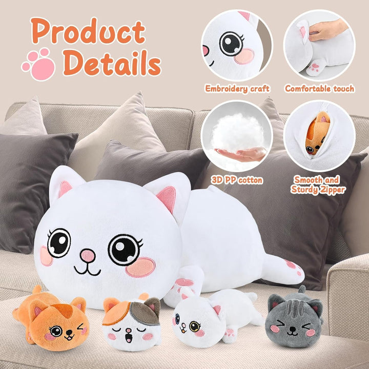 KMUYSL Juguetes de Peluche de Gatos para Niños de 0, 1, 2, 3, 4, 5,...