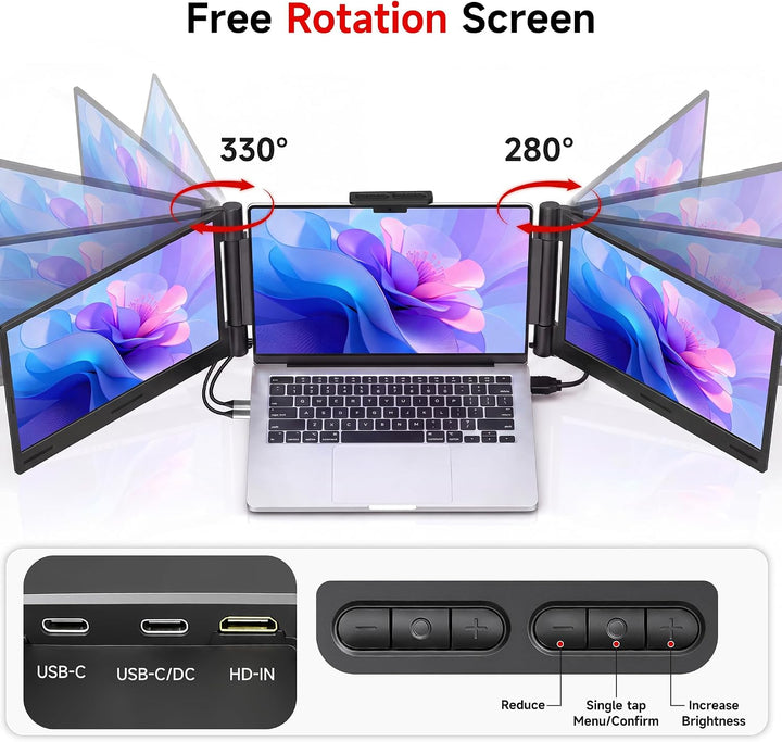 AOC Extensor de pantalla para laptop de 14 pulgadas, monitor portát...