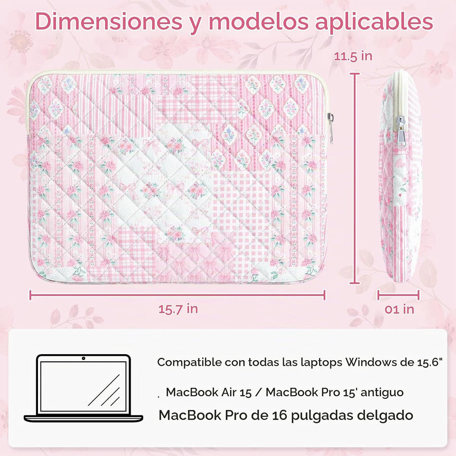 Shiprabags Funda acolchada de algodón para laptop de 15.6 pulgadas...