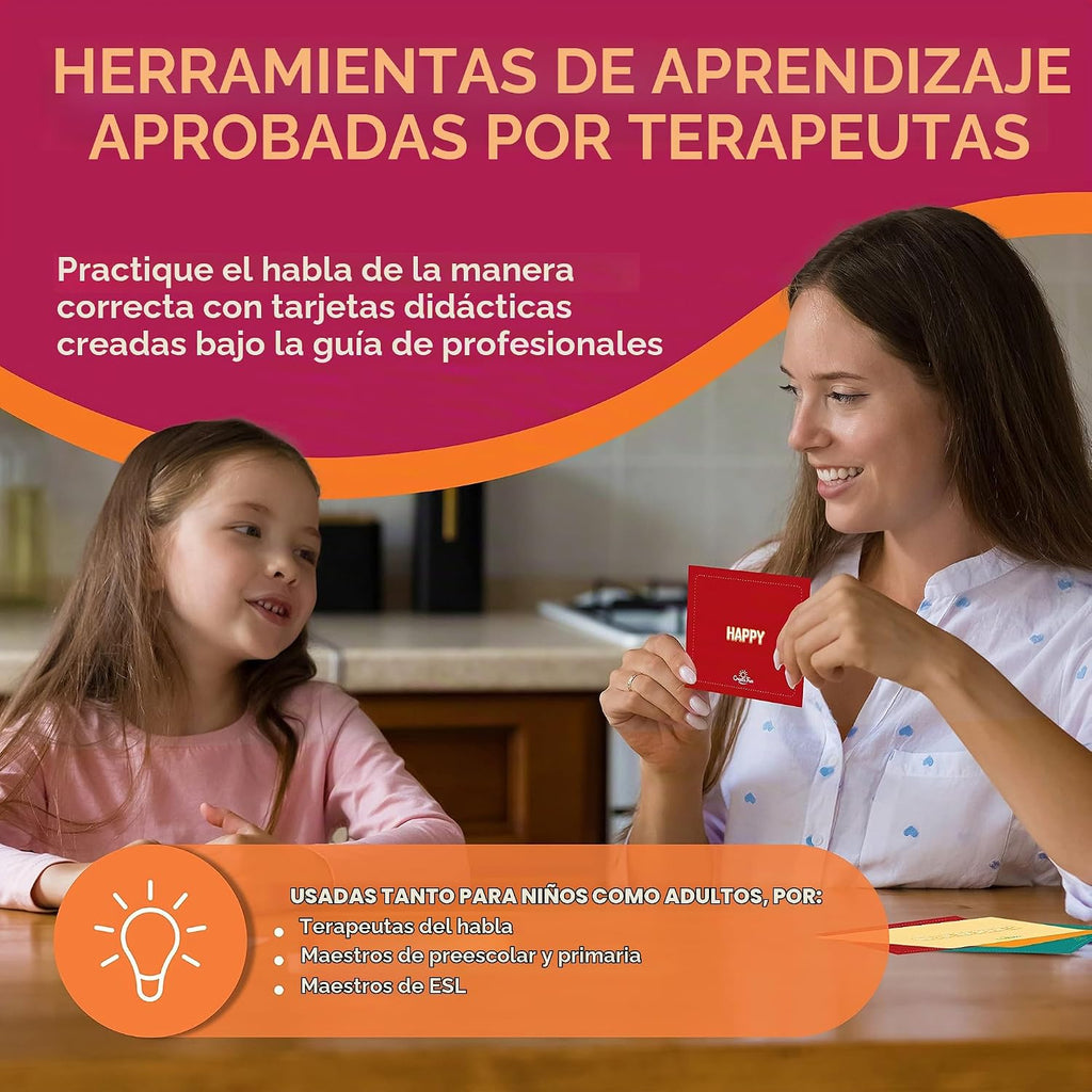 299 tarjetas flash de construcción de vocabulario, tarjetas de fotos educativas para el hogar, materiales de terapia del habla, materiales de enseñanza de ESL incluye emociones, elementos que van
