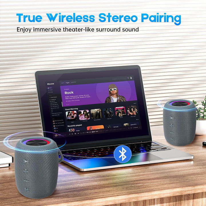 Parlante Bluetooth portátil, altavoz inalámbrico BT5.3 de 20W con d...