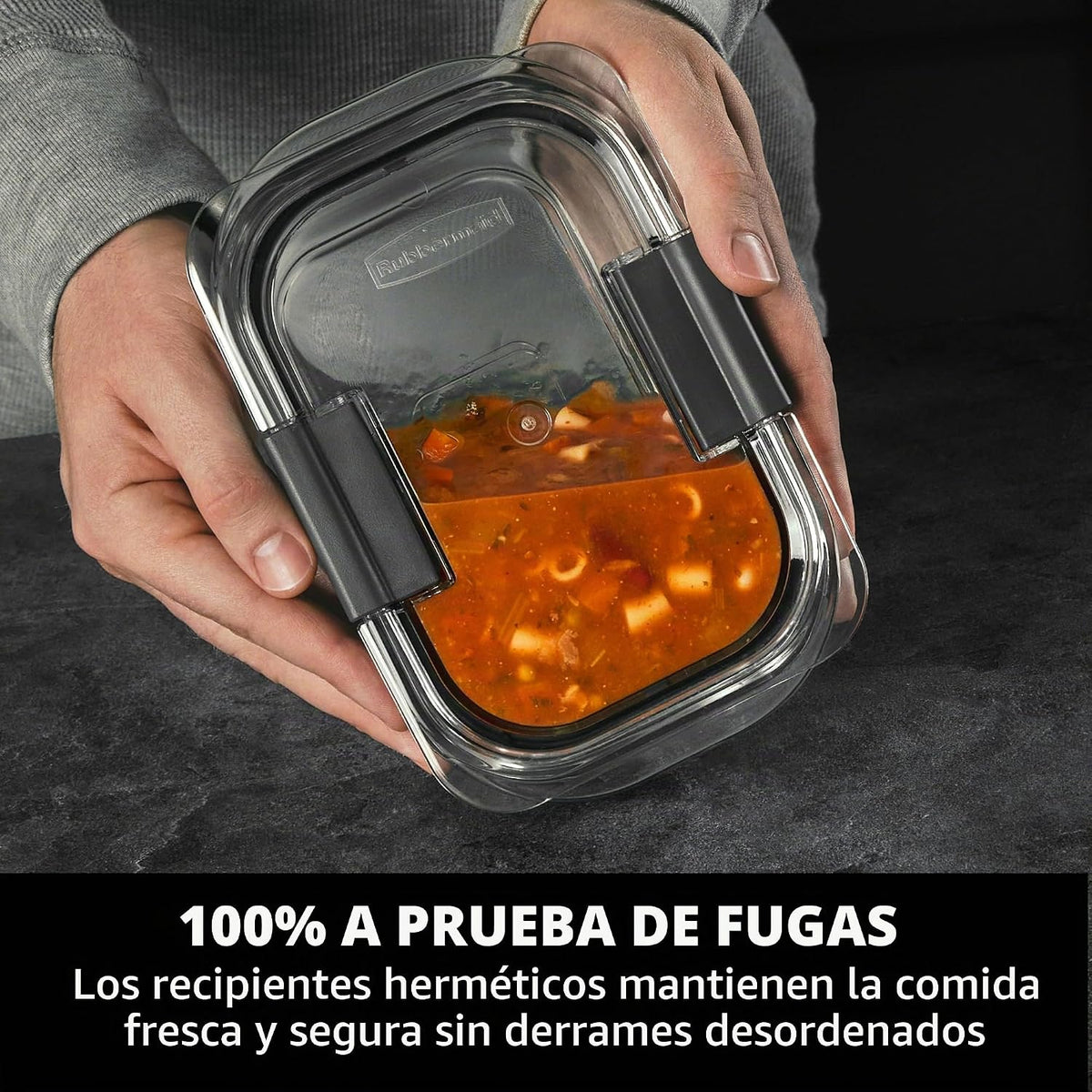 Rubbermaid Brilliance - Juego de 4 contenedores de vidrio para almacenar alimentos con tapas (8 piezas en total, 4 contenedores + 4 tapas) para almuerzo, preparación de comidas y sobras, aptos para