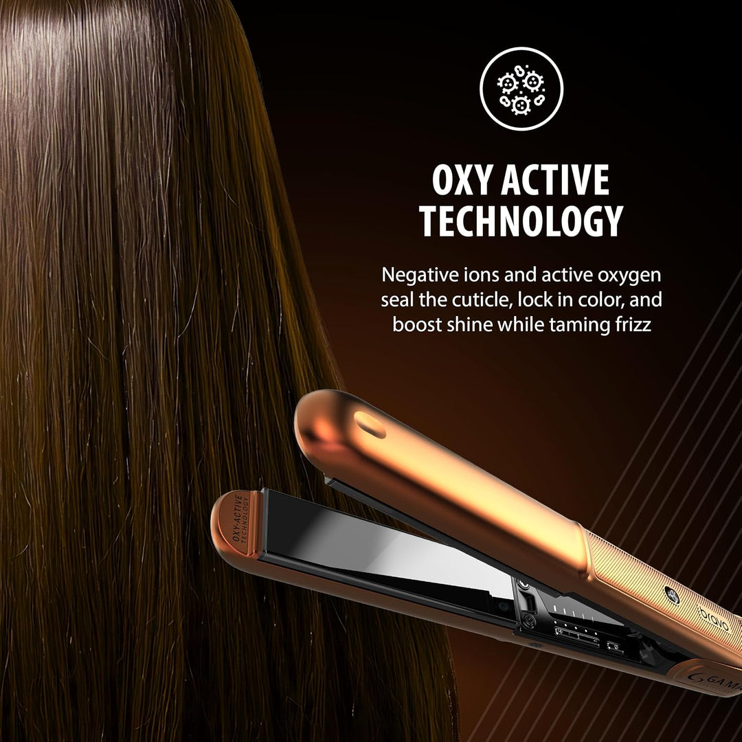GA.MA Italy Professional Bravo Flat Iron, 1.2" Titanium Plates, 480...