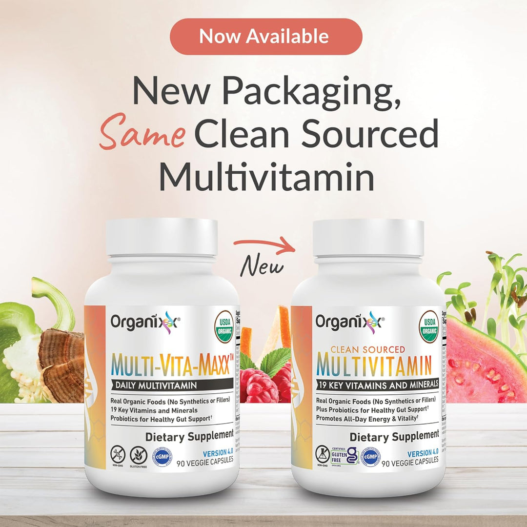 Organixx Multivitamínico de origen limpio para mujeres y hombres, c...