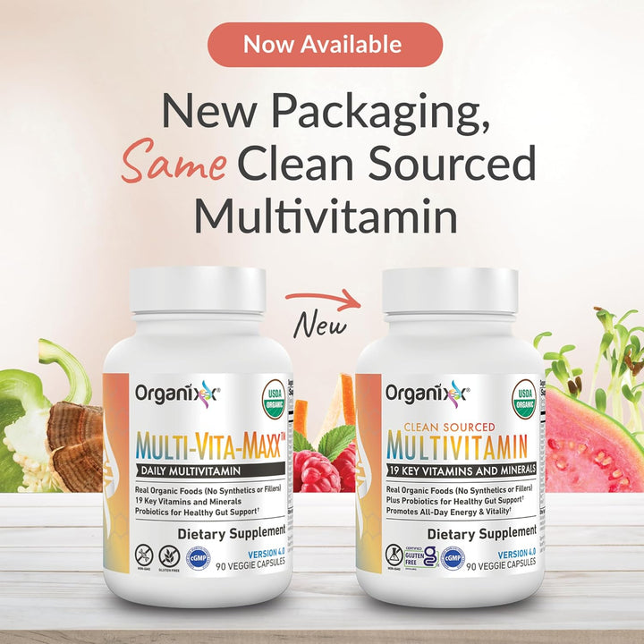 Organixx Multivitamínico de origen limpio para mujeres y hombres, c...