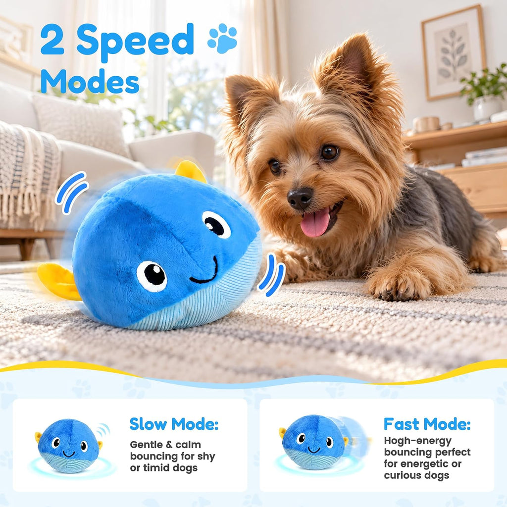 BurgeonNest Juguete interactivo para perros, juguete de pelota móvil con 2