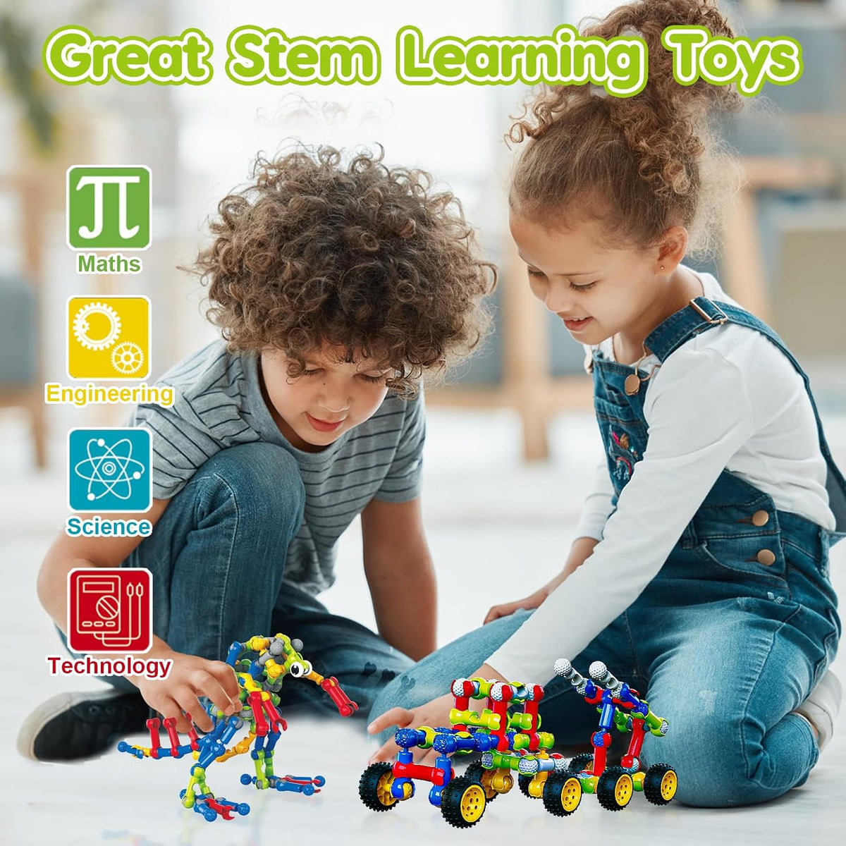 Juguetes de construcción STEM para niños de 3, 4, 5, 6