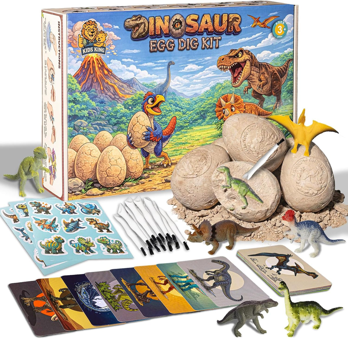 Kit de excavación de 24 huevos de dinosaurio, recuerdos de fiesta de