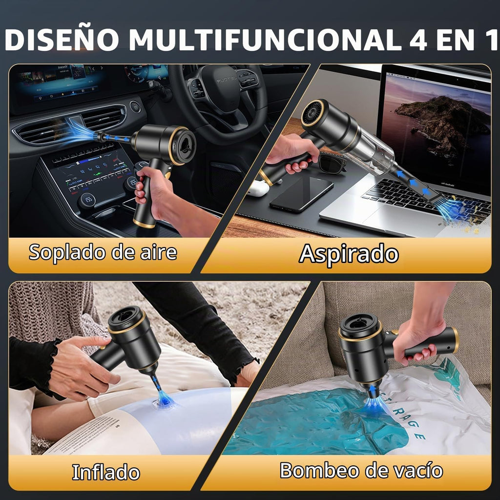 KMM Aspiradora de mano para coche, plumero de aire de 16000 PA y aspiradora