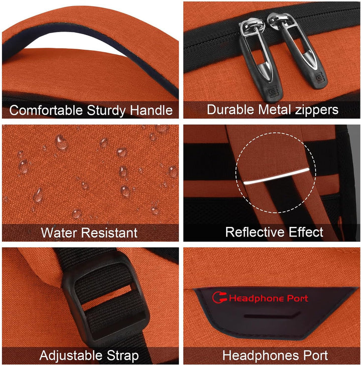 Mochila para Laptop Volher, Naranja, 15,6 pulg., Computadora portátil