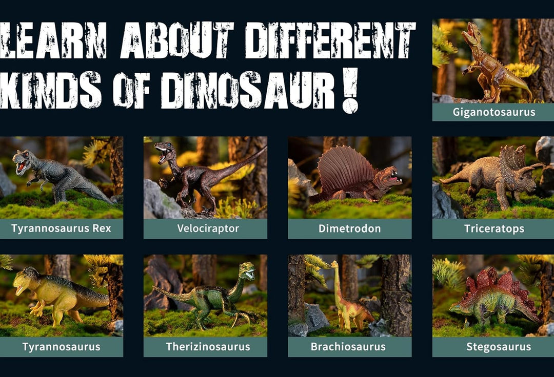 TOYSXYIN Juego de volcán grande con 9 figuras de acción de dinosaur...