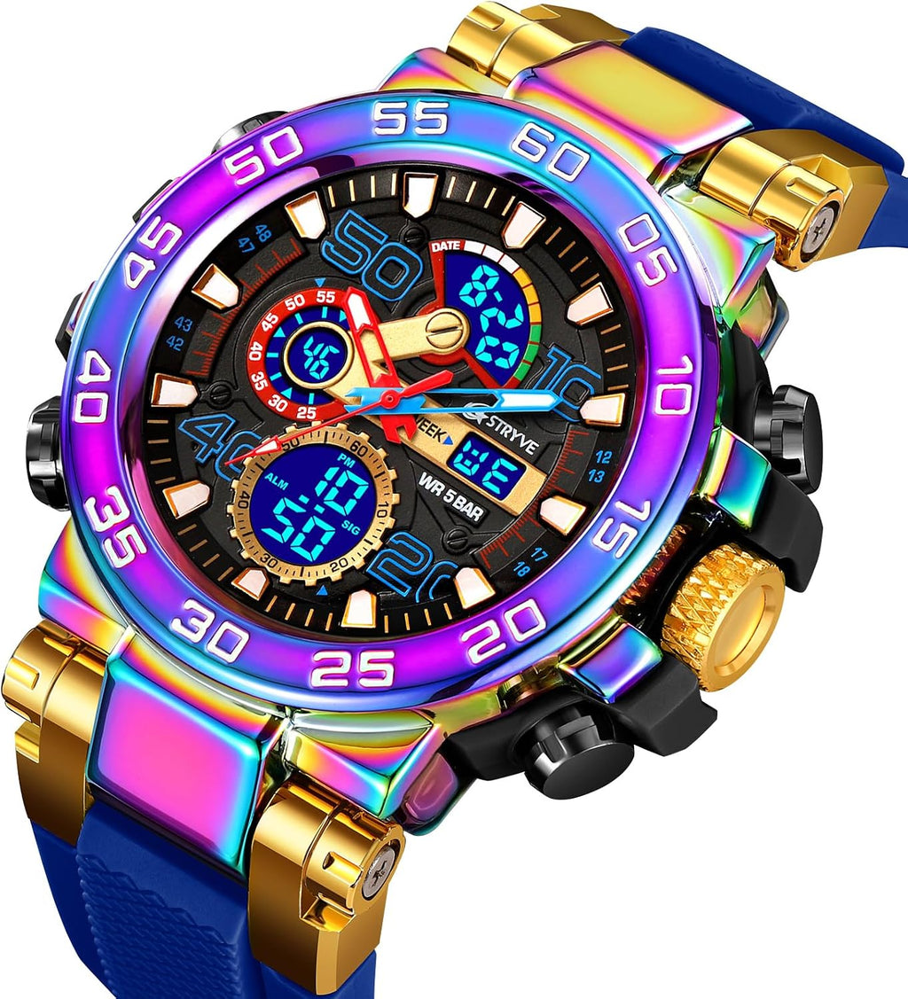 FANMIS Reloj digital analógico para hombre, reloj deportivo táctico militar