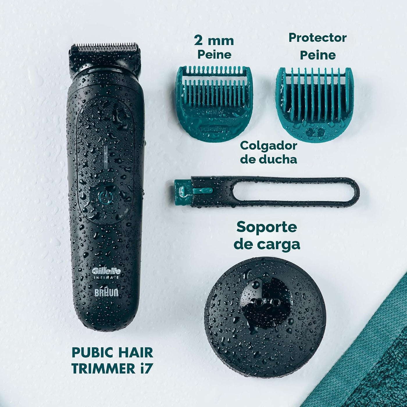Gillette i7 Intimate - Recortadora de vello púbico premium para hom...