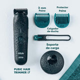 Gillette i7 Intimate - Recortadora de vello púbico premium para hom...