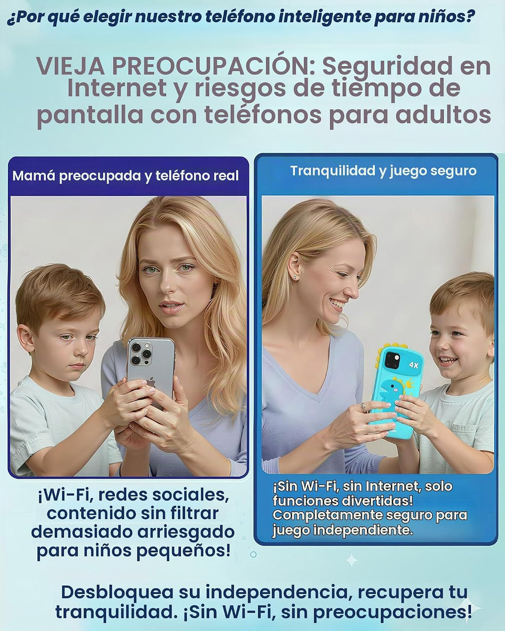 Teléfono inteligente para niños para niños de 3 a 12 años, teléfono de juego táctil de 4" con pantalla, 32GB