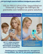 Teléfono inteligente para niños para niños de 3 a 12 años, teléfono de juego táctil de 4" con pantalla, 32GB