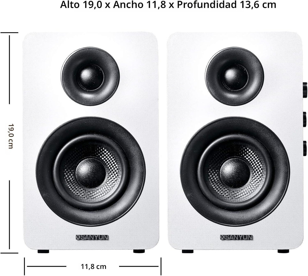 Sanyun SW208 3" altavoces activos de la estantería de Bluetooth 5.0