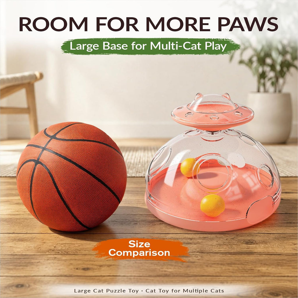Juguete grande 2 en 1 para gatos, dispensador de golosinas